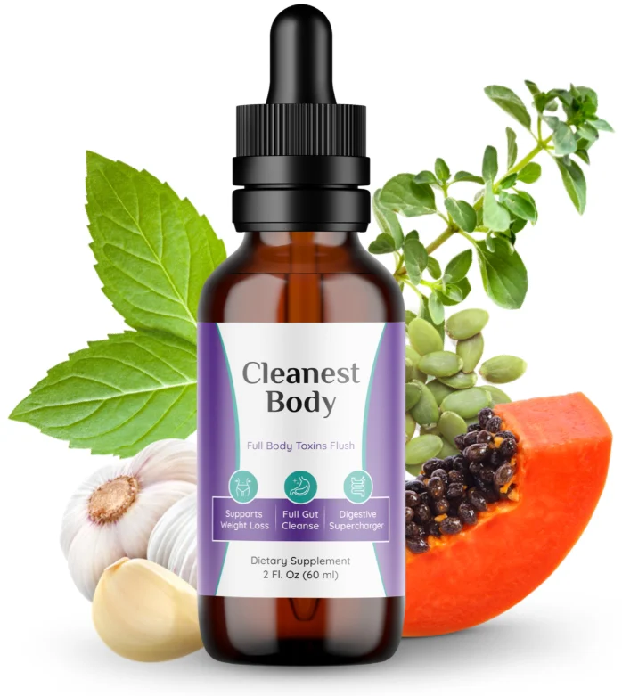 Cleanest Body dropper bottle with garlic, papaya, mint and pumpkin seeds
