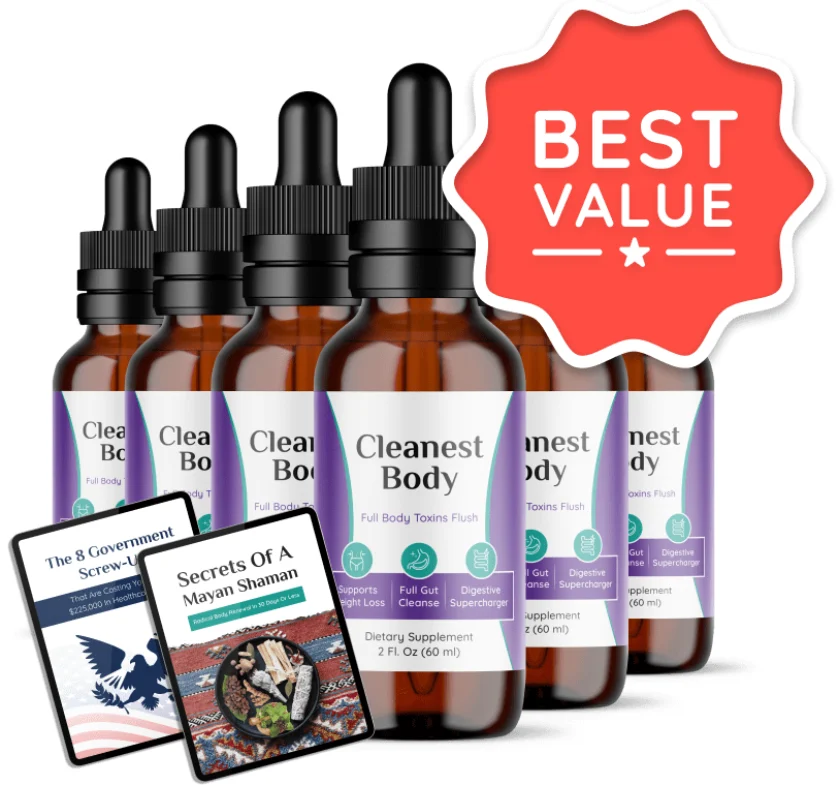 Six bottles of Cleanest Body with two bonus e-books